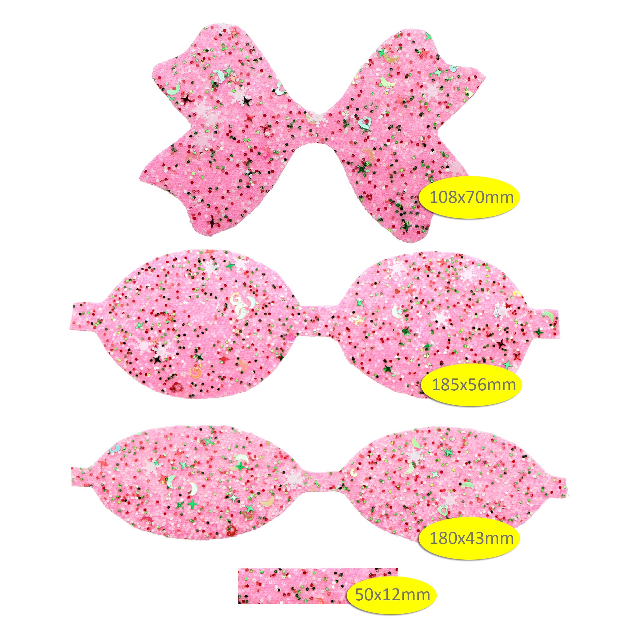Glitter Faux Synthetic Leather Bow-knot Kit DIY Hair Bow Making For Bow-knot Handmade Material Without Clips,1Yc21159