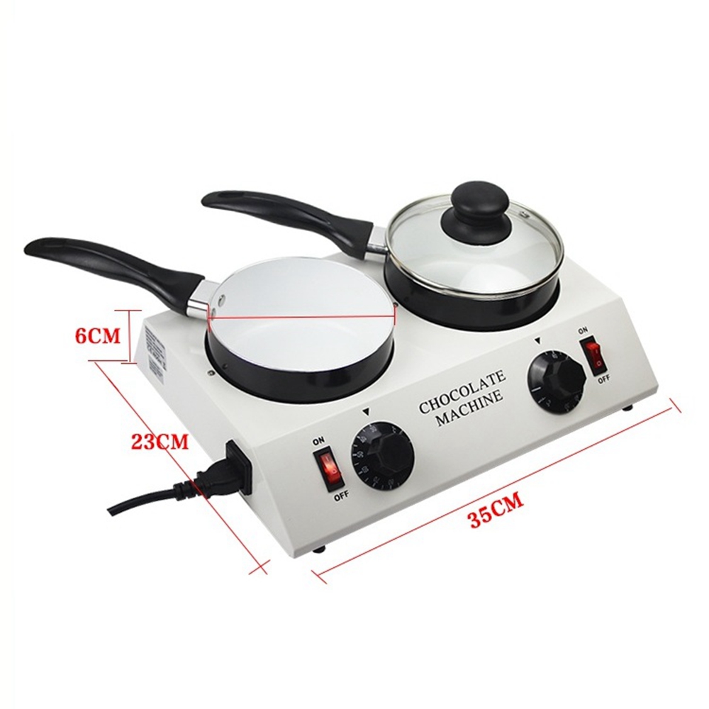 JIQI Single/Double Chocolate Melting Pot Cheese Butter Smelter Oven Thermostat Water Heating Machine Milk Heater Cooking Pot