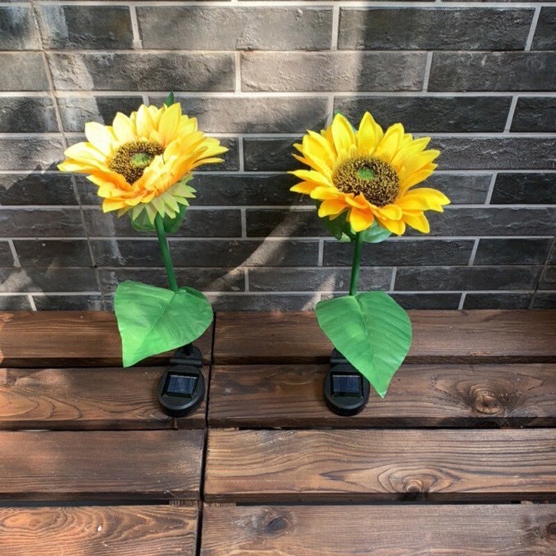 1Pcs Solar Zonnebloem Lichten Tuin Outdoor Led Bloem Lampen Landschap Gazon Bloem Licht Waterdicht Balkon Lamp