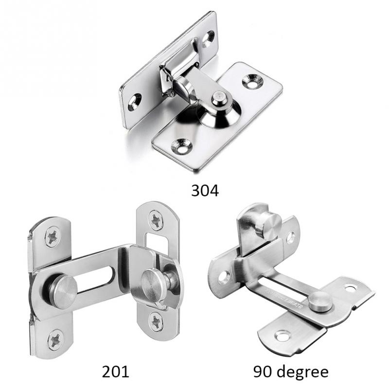 Latch Chain Clasp Button Shift Push Pull Hotel 90 Degree Stainless Steel Cabinet Security Tools Door Lock Home Sliding