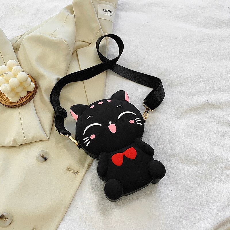 Silicone messenger bag female cartoon cute monkey mobile phone bag women shoulder bag: 03