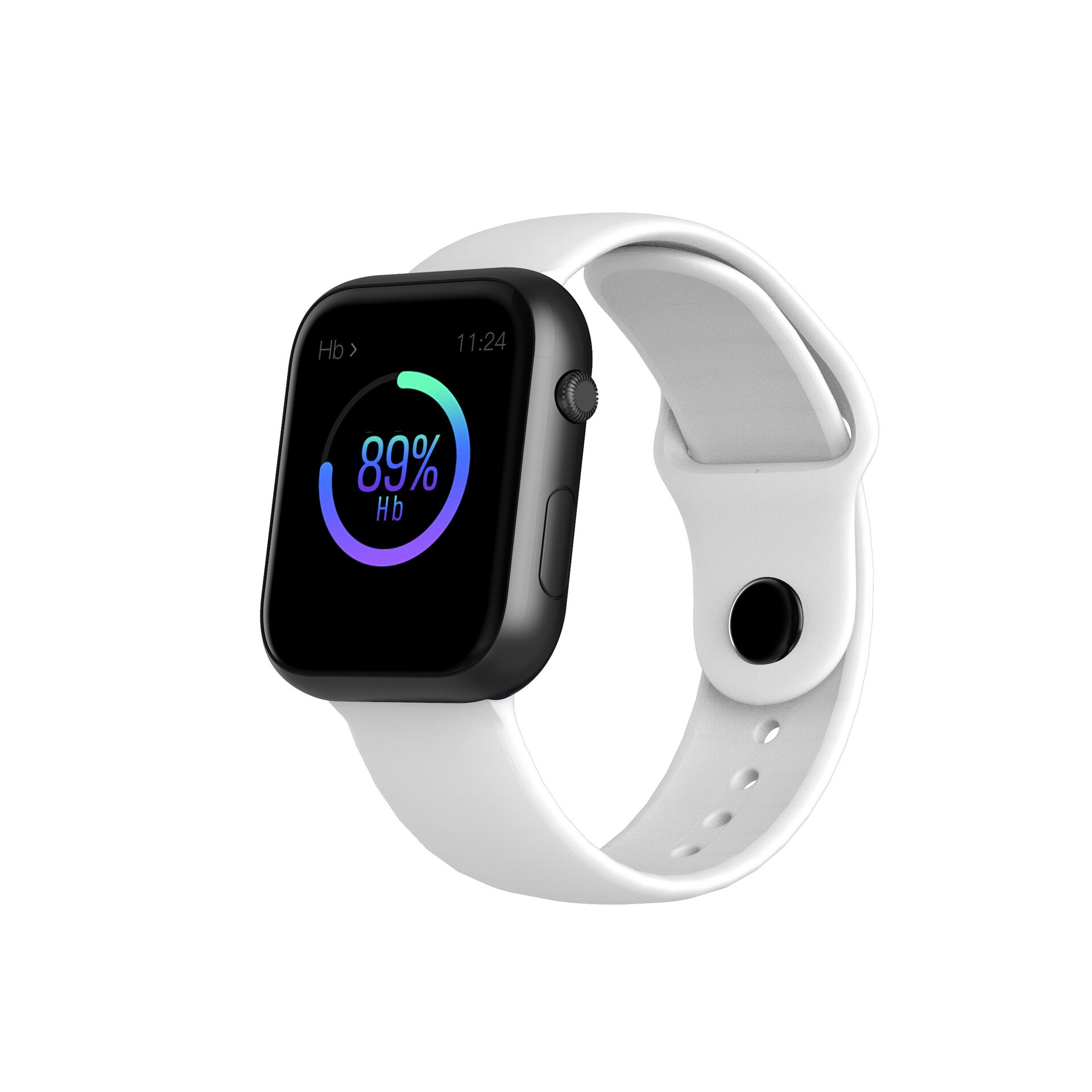 Pulsoximeter ecg smartwatch blodtryk opkaldspåmindelse unormal puls påmindelse søvnmonitor smart armbånd oxymeter: Hvid silicagel