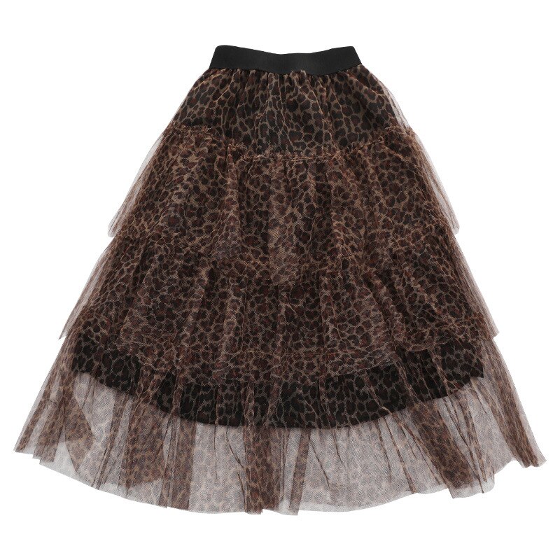 Falda tutú con estampado de leopardo para niñas, faldas de Ballet esponjosas para , Baile de Princesa, ropa de tul, novedad