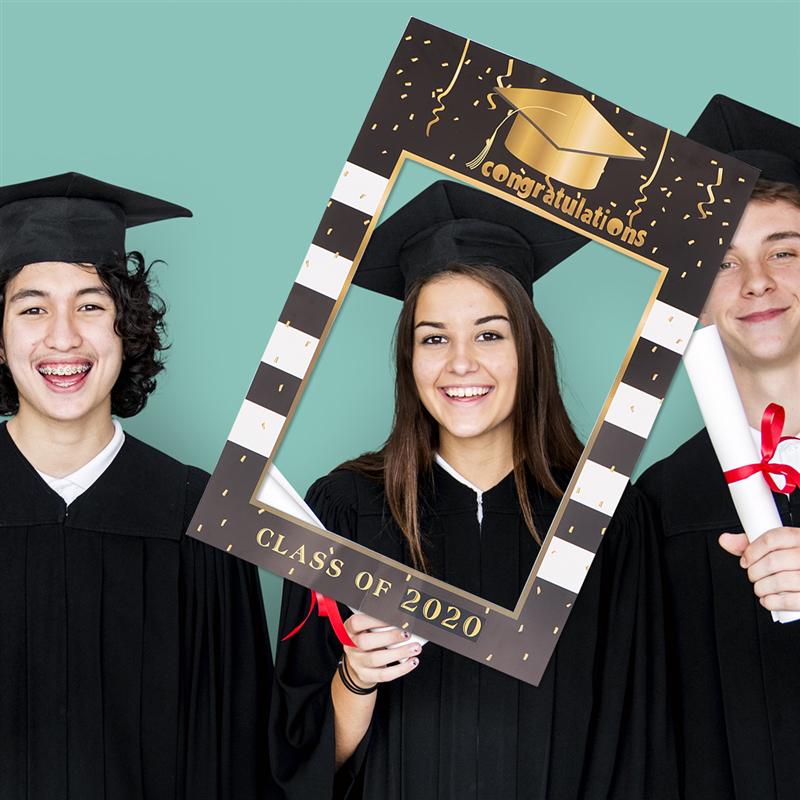 1pc Graduation Party Props Decorative Paper Photo Frames Picture Frames Graduation Photo Props for Graduation Masquerade Party