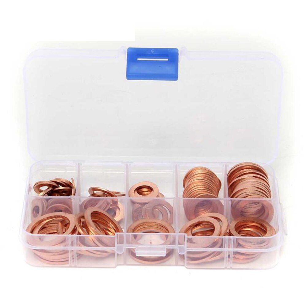 120 PCS Car Oil Seal Sheet Gaskets Copper Washers Car Repair Tools Assorted Garage Engine Washer Kit Auto Hardware Relaxing