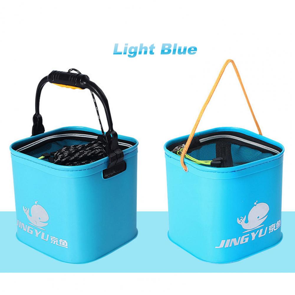 Cubo de pesca multiusos, Cubo de pesca Plegable, portátil, grueso, multifuncional, contenedor de cebo vivo para peces