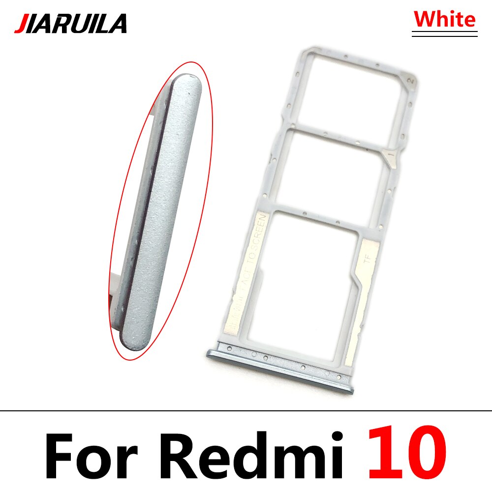 Support de carte SIM pour Xiaomi Redmi 10, support de carte SD, pièces de rechange: White