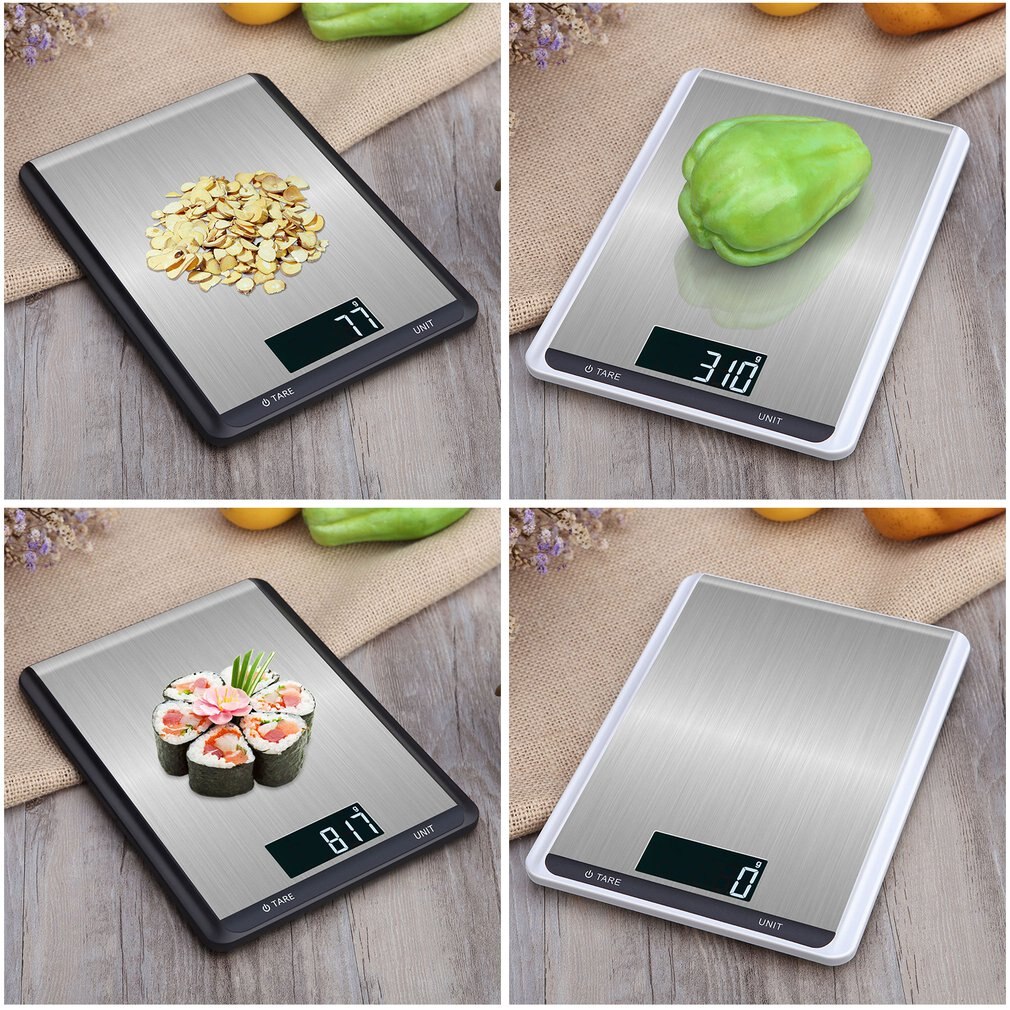 Digital Kitchen Food Scale 10kg/1g Precision Food Scale LCD Display Tempered Glass Surface Touch Screen