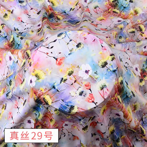 Chinese Zijde Stof Door De Meter Pure Zijde Katoen Hoogwaardige Voor Jurk Bloemen Rok Cheongsam Flower Gedrukt Zachte brocade Naaien