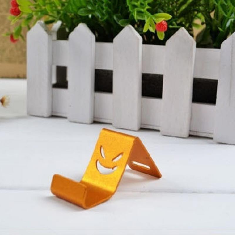 1Pcs Telefoon Houder Glimlach Metalen Mobiele Telefoon Houder Draagbare Mobiele Telefoon Stand Duivel Smiley Telefoon Ondersteuning Universele Voor Alle telefoon