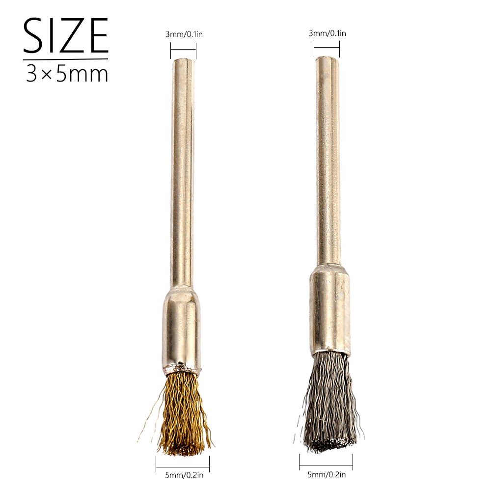 36Pcs Brass Brush Steel Wire Wheels Brushes Drill Rotary Tools Polishing Dremel Rotary Tools Metal Rust Removal Brush Set