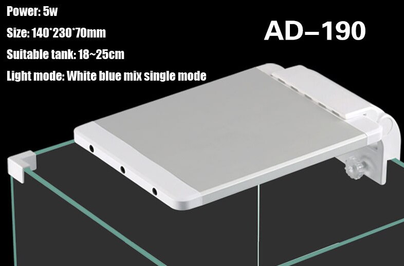 JFENGLI SUNSUN iluminación AD-120, 190, 200, 260, 320 luz LED para acuario planta pescado LED luz con Color blanco y azul