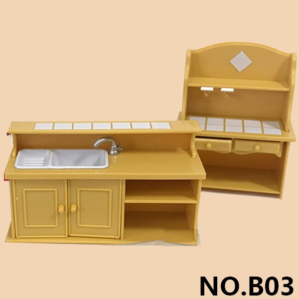 Forest Family Villa 1:12 Furniture Set Toy DIY Miniatura Dollhouse Fluctuation Bed Sets Mini Doll House Miniatures Toys For Kids: B03