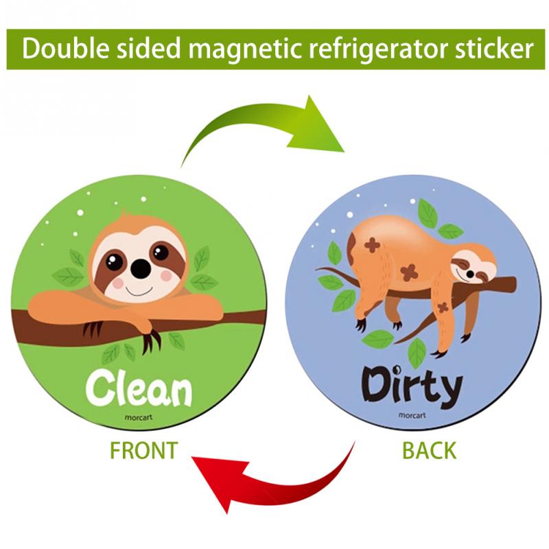 Grappig Waterdichte Niet Scratch Schoon Vuile Leuke Cartoon Vaatwasser Magneet Teken Omkeerbare Indicator Dubbelzijdig Flip Home Keuken