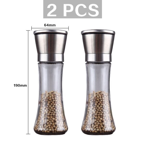 Molinillo de sal y pimienta de acero inoxidable, molinillo ajustable para especias, sal y pimienta, utensilios de cocina: Gris oscuro