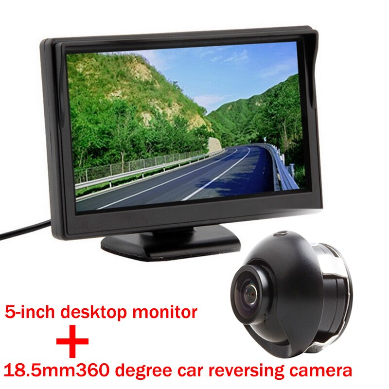 Reversing Camera Bus/Car With Lamp 5 Inch TFT Screen HD Desktop Parking Monitor Plug-In Rear Cam 18.5mm LED Night Vision 12-24V: 18.5mm 360 Camera
