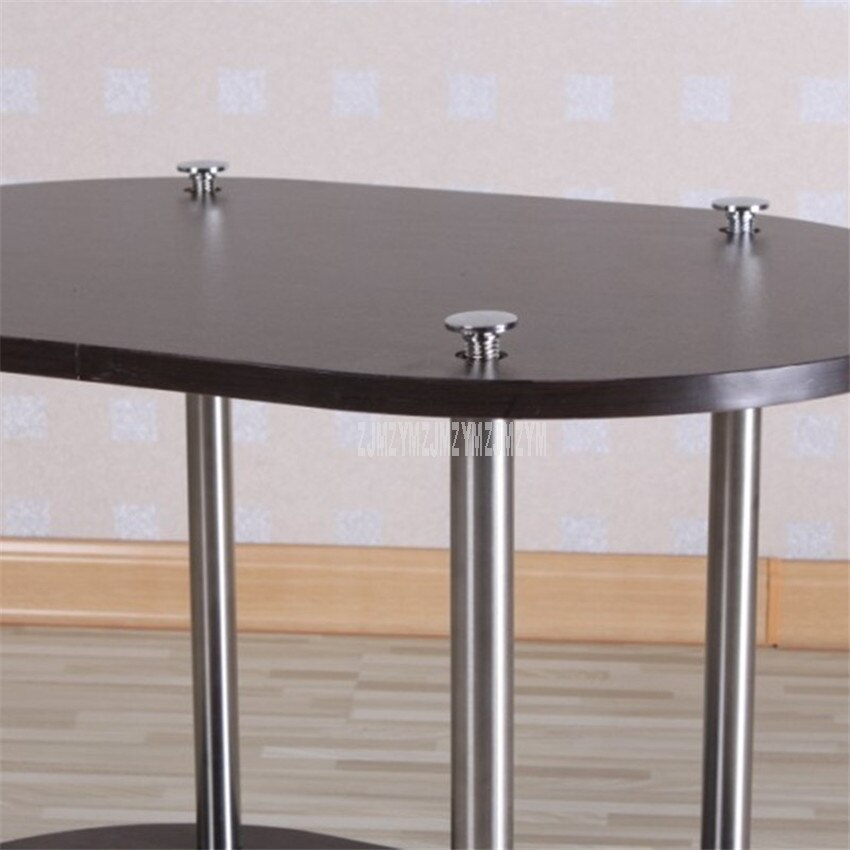 3 Layer Modern Movable Oval Shape Tea Table With Wheel Living Room Bedroom Sofa Side Corner Low Table With Storage Space