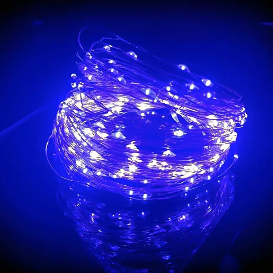 20m vattentäta usb led-ljusslinga koppar silvertråd girland ljusslingor för jul bröllopsfest dekoration krans: Lila / 350w