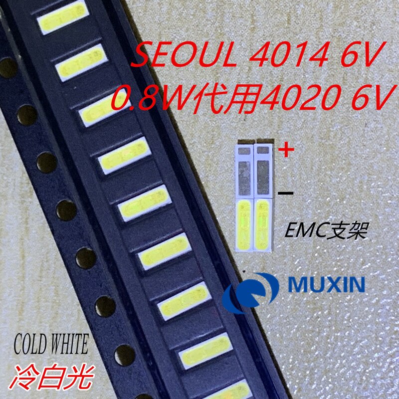 20PCS/Lot SEOUL SMD LED 4014 6V 1W Cool White Replace 4020 For TV Backlight