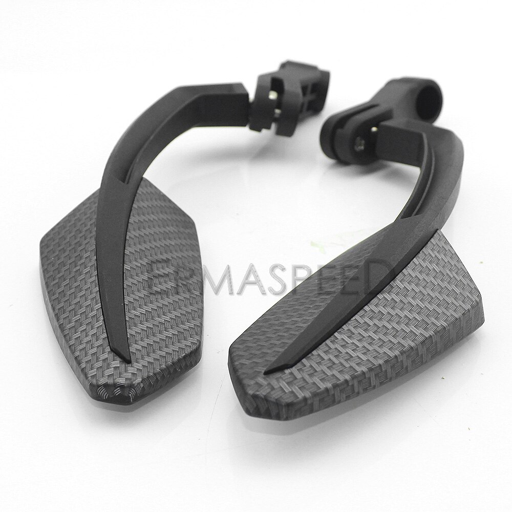 Motorcycle Rear View Mirrors Universal Carbon Fiber Look Housing Handlebar Side Mirror Black for Ducati Aprilia Piaggio Scooter