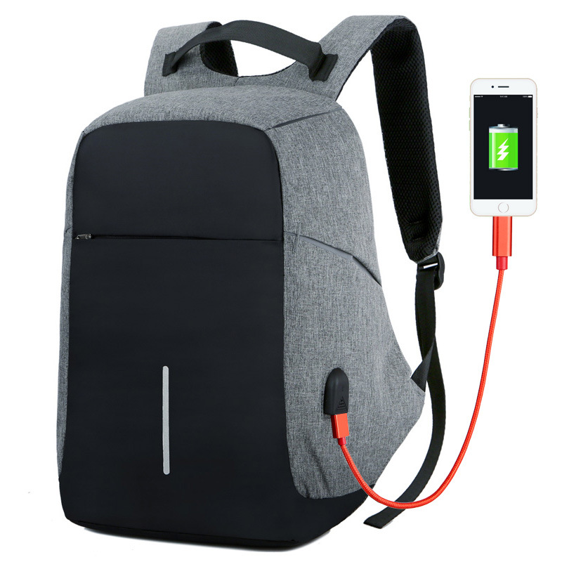 Mannen Anti Diefstal Rugzak Usb Opladen 15.6 Laptop Rugzak Multifunctionele Waterdichte Reizen Rugzak Vrouwen Schooltas: Grijs