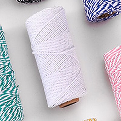 Sznurek bawełniany sznurek piekarski kolorowe sznurki bawełniane sznurek makrama sznurek sznurkowy DIY tekstylia domowe pakowanie prezentów dekoracje ślubne 2mm 100M: czysty biały