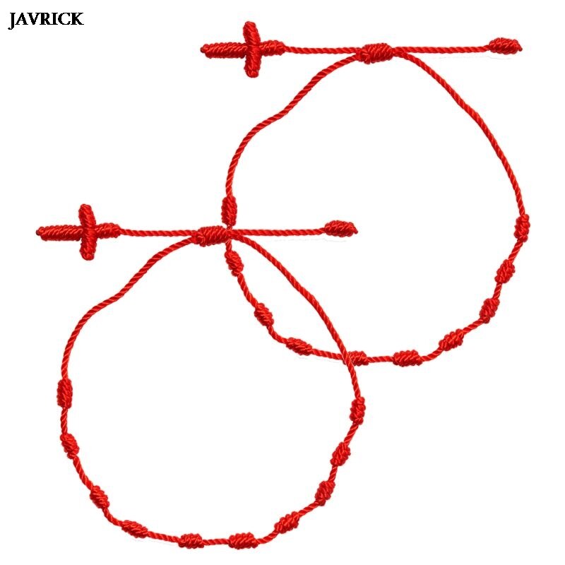 2Stck 7 Knoten rot Schnur Armbinde für Schutz Bösen blick Gute Glück Amulett für Erfolg Wohlstand Freundschaft Armbinde Für frauen: A