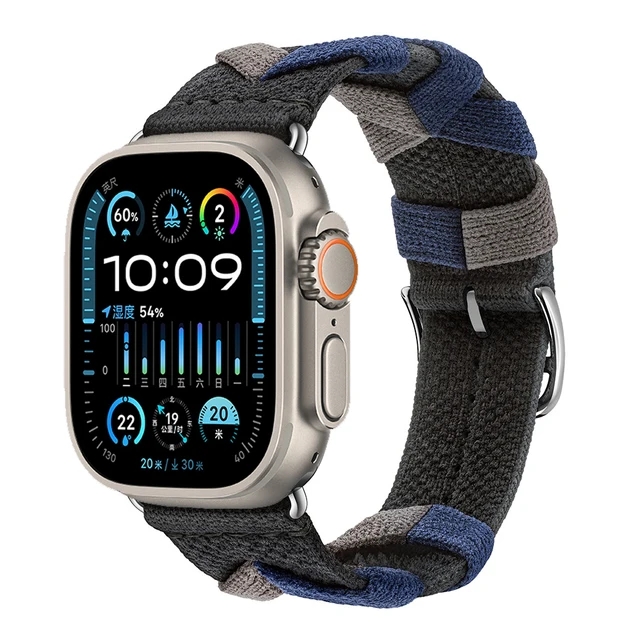 Bridon Strap for Apple Watch Series10 9 8 SE 7 6 Band 46mm 42mm 44mm 40mm 45mm 41mm 38mm Loop Nylon Bracelet IWatch Ultra 2 49mm: Beige / 12mm