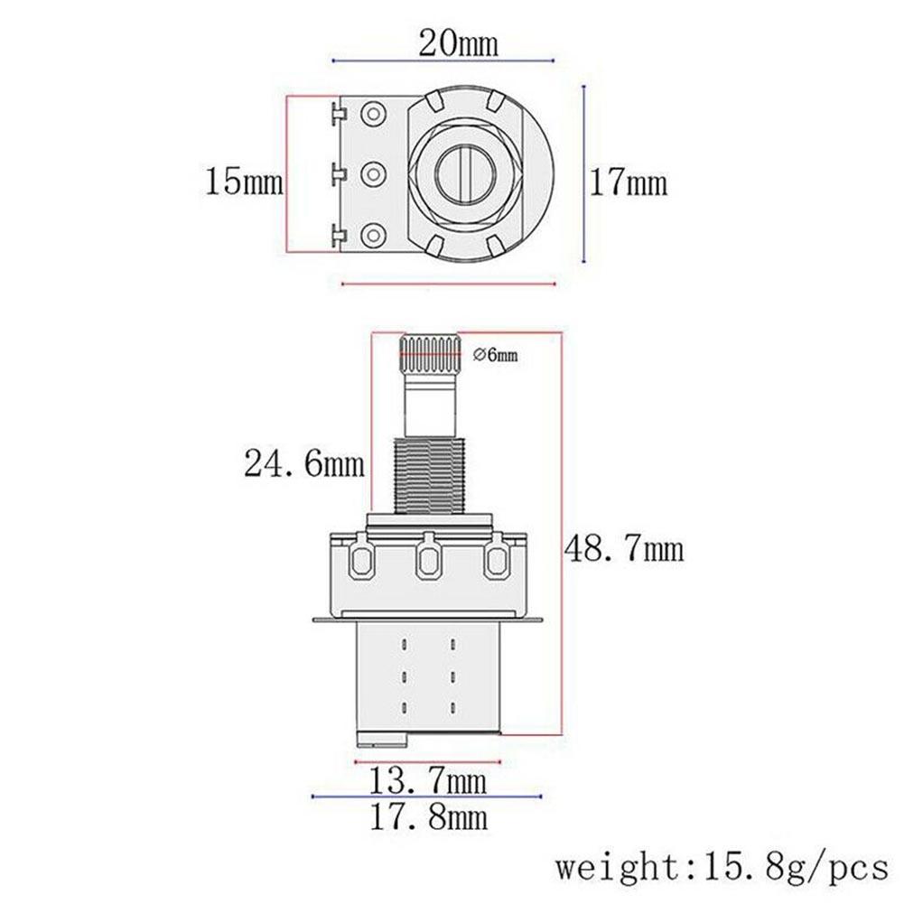 3 Stuks Push Pull Potentiometer Volume Tone As Schakelaar Voor Gitaar Liefhebbers Beginners Elektrische Gitaar Accessoires
