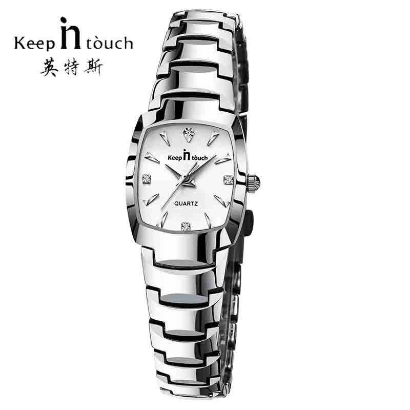 HOUDEN IN TOUCH Vierkante Vrouwen Horloges Strass Quartz Horloge Vrouwen Luxe Jurk Armband Dameshorloge reloj mujer montre femme: White Women