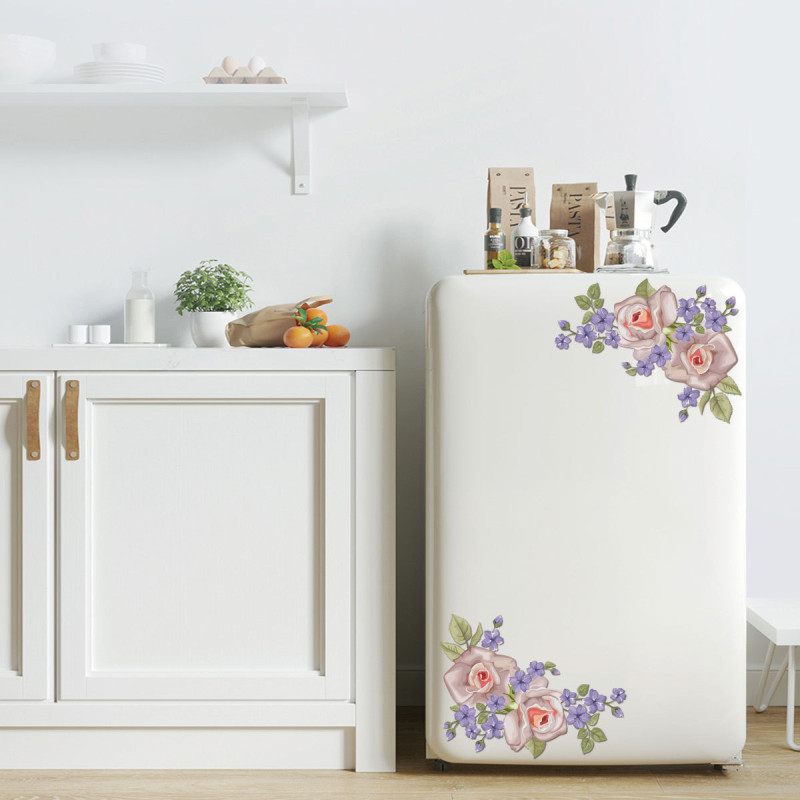1 stk sjov nyhed blomsterkøleskab toiletsæde/klistermærke/mærkat 3d vægstickers på væggen boligindretning