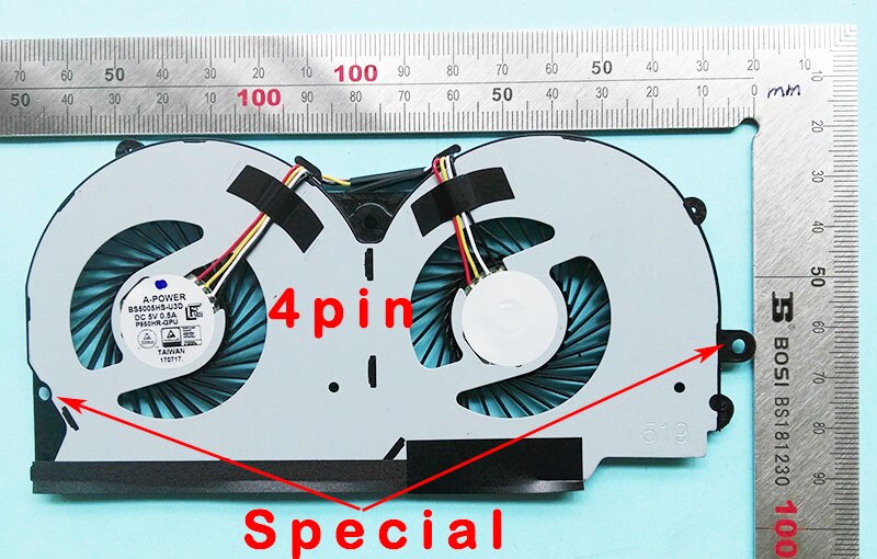 Ventilateur de refroidissement pour processeur Clevo P950HP P950ER P950HR P955ER P950EP6 P955EP6 P950ED BS5005HS U3D U3E: 4pin special gpu