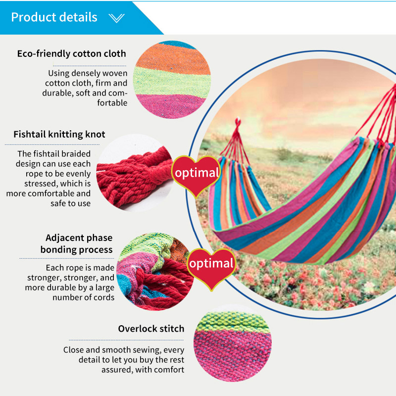 Multinya ändamål utomhus hem hängmatta canvas gunga enkel hängmatta anti-rollover hängande säng för camping trädgård student sovsal