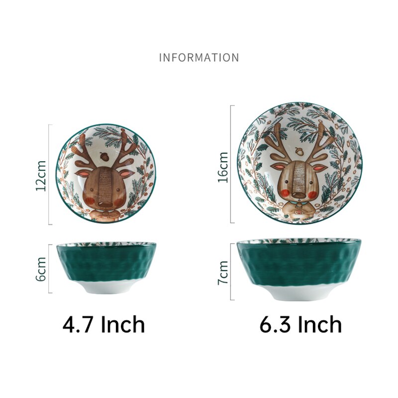Bol de riz en céramique pour fille, bol de nouilles simple, mignon, coeur filet rouge, vaisselle créative pour enfants