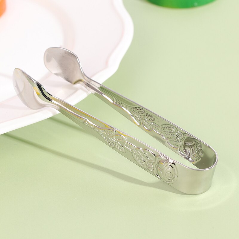 Rose Handvat Suiker Tang Rvs Kubus Suiker Tang Voor Thee Koffie: Silver