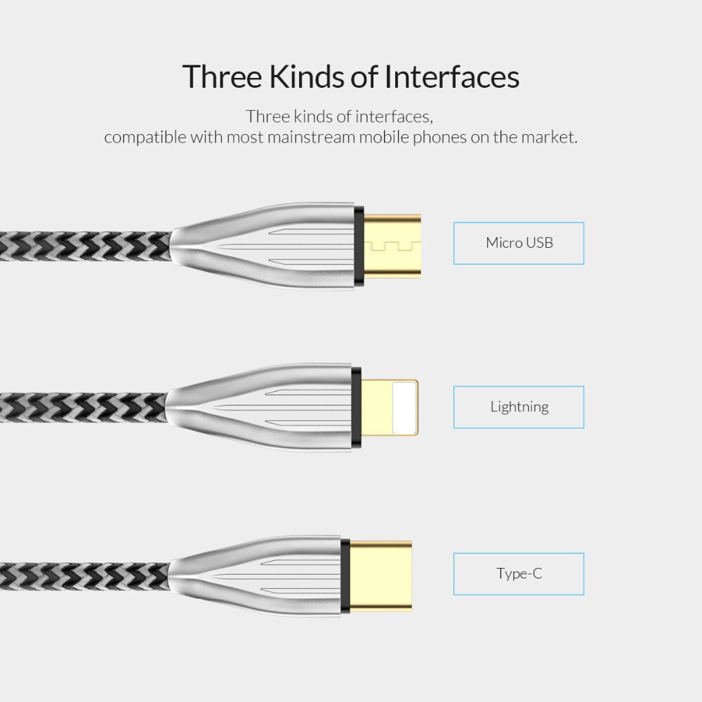 ORICO 2.1A micro Cavo USB Valigia di Disegno Veloce di Ricarica Del Telefono mobile Cavo per Huawei Xiaomi Samsung LG androide Del Telefono mobile