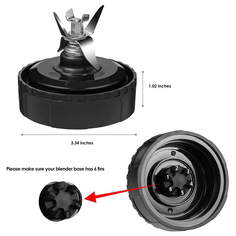 3 stücke 6 Flossen Untere Klinge für Nutri Ninja Rührgerät Entsafter Rührgerät Ersatz Auszieher Ersatz Teile für BL682-30 BL642-30 BL450-30