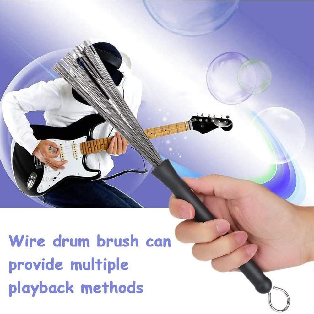 Metal Wire Drum Brushes Cleaning Tool Portable Jazz Musical Retractable Sticks Drum Stick Brush