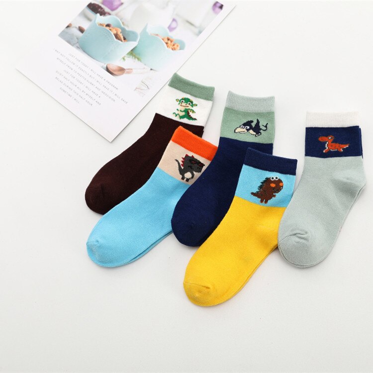 5pairs/lot Spring Baby Socks 3-12 Years Cartoon Socks Baby Cotton Socks Children Cotton Socks