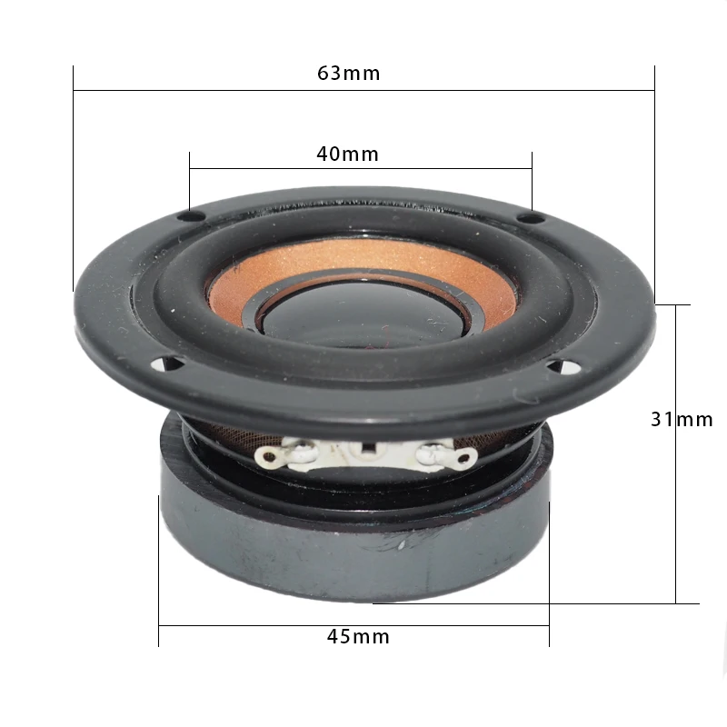 2 pcs/lot 2.5 Inch Audio 4 ohm 3W Magnetic Speakers Subwoofer 63mm Round Bass Loudspeaker DIY Home Amplifier Bluetooth Woofer