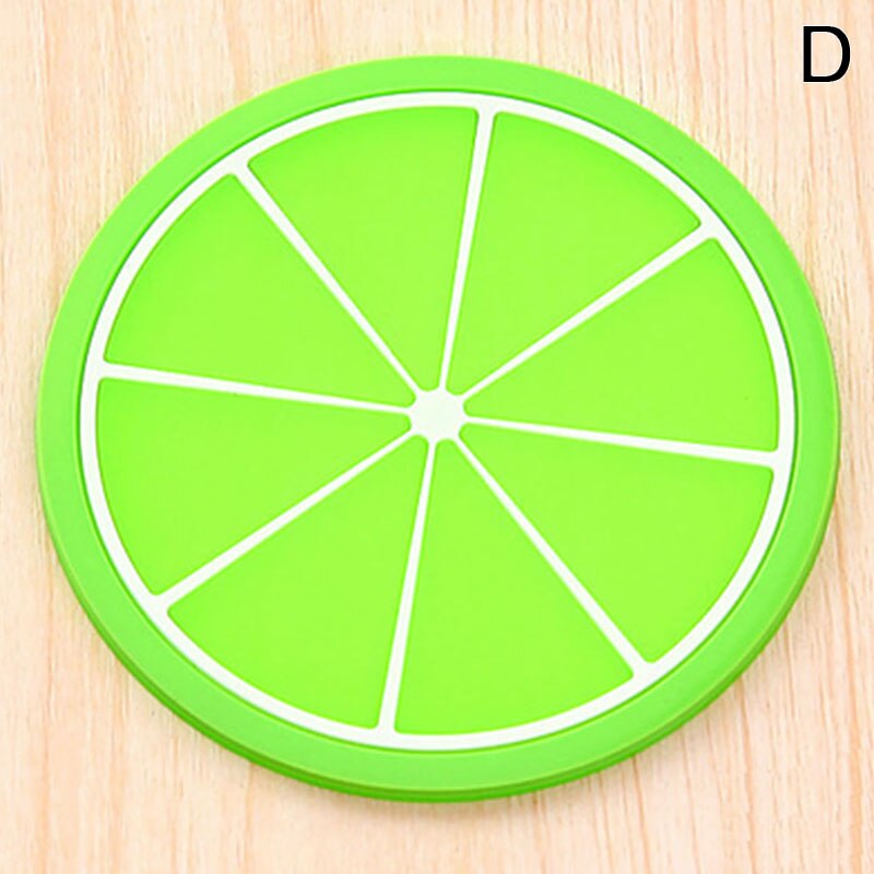 Cute Coaster Fruit Shape Silicone Cup Pad Slip Insulation Pad Mat Cup Drink Holder Placemat Mug Stand Home Kitchen Accessories: D