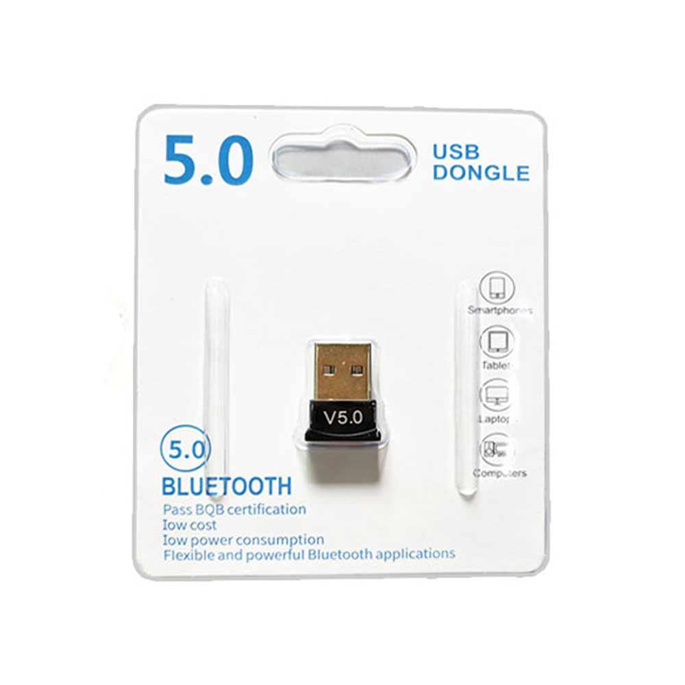 Usb bluetooth 5.0 adapter sender bluetooth modtager lyd bluetooth dongle trådløs usb adapter til computer pc bærbar computer: Hvid