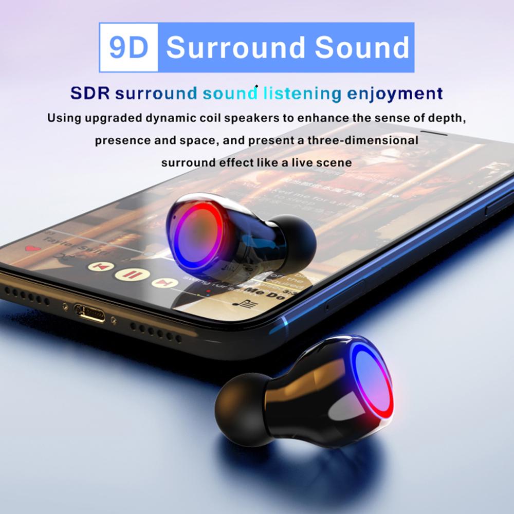 Newest M12 TWS Wireless Headphones Bluetooth5.0 Earphones HiFi IPX7 Waterproof earbuds Touch Control Headset for sport & game