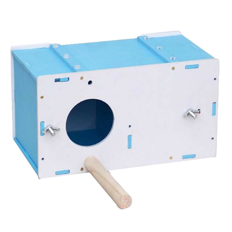 Pet Bird Breeding Box Parakeet Budgie Cockatiel Breeding Box Nest Box Nest Isolation Birdhouse: blue