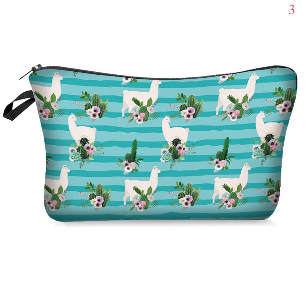 Water Resistant Cosmetic Organizer Bag Makeup bag Printing Llama Cosmetic Bag Women Multifunction Beauty Bag: 3