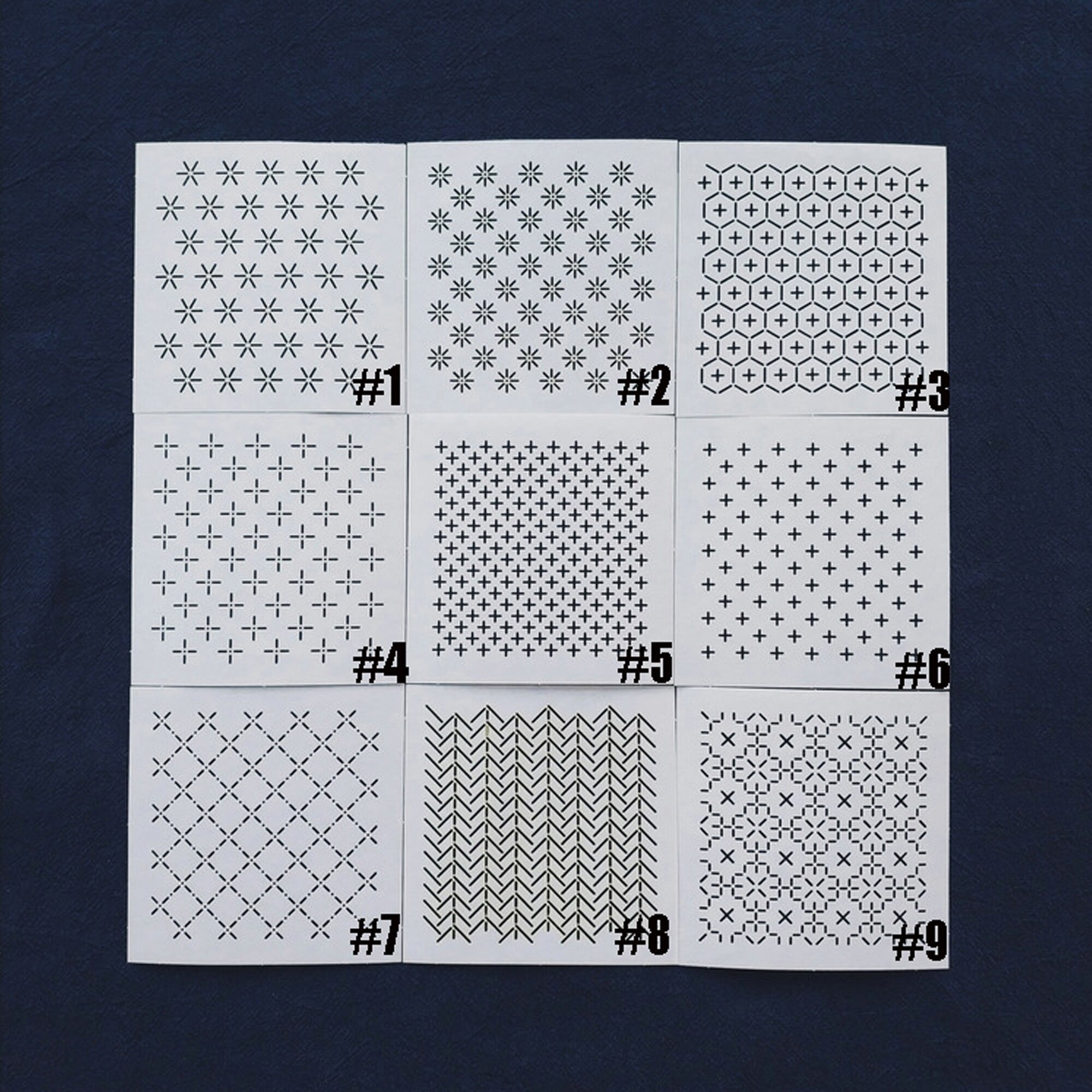 Sashiko Stencil,Sashiko Embroidery Pattern,Quilting Stencil,4" Diameter,9 Pattern Options