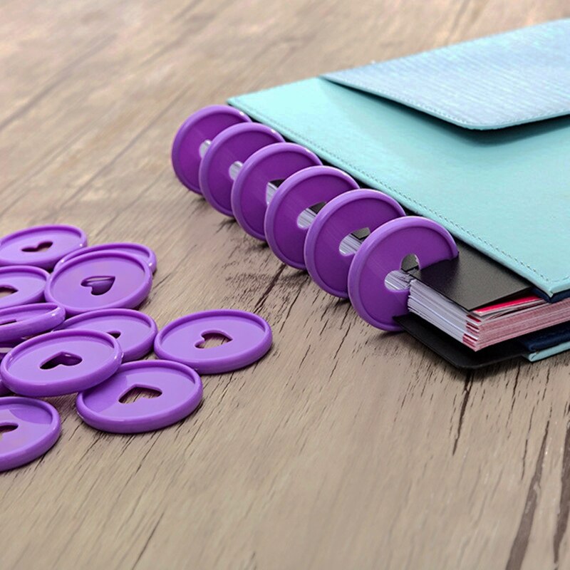 30 Pcs Solid Heart Binder Rings for Notebooks 24mm Diy Happy Planner Disc Loose Leaf Mushroom Binder for Scrapbooking A20-S1