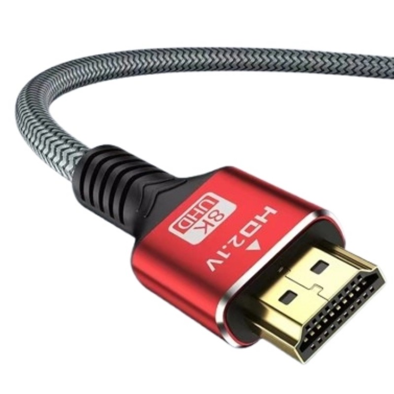 8K HDMI-Compatible 2.1 Cable High Speed 48Gbps Dynamic HDR 8K/60Hz 4K/120Hz UHD Ultra High Definition Video Cable for HDTV: 2m