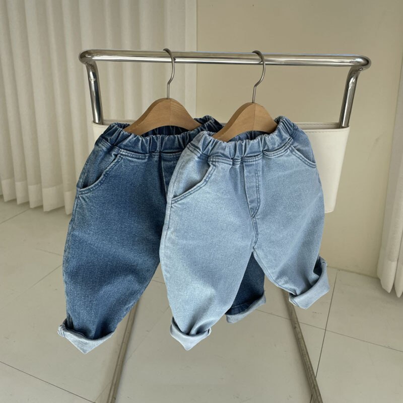 Kids Losse Denim Broek Mode Baby Meisje Casual Broek Solid Kids Jean Jongens Broek Zachte Kinderen Broek Peuter Kleding