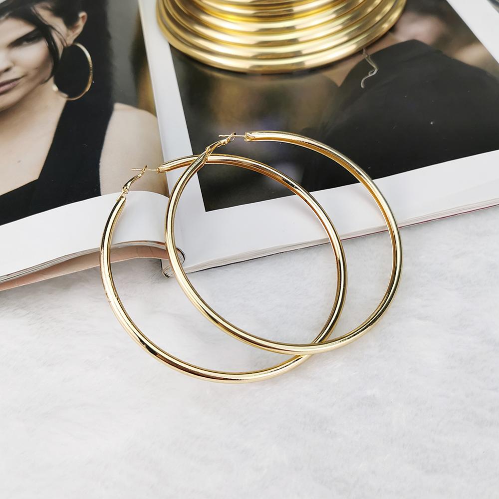 100mm Diameter Big Hoop Earrings For Women Large Metal Statement Earrings Party Jewelry Accessories UKMOC